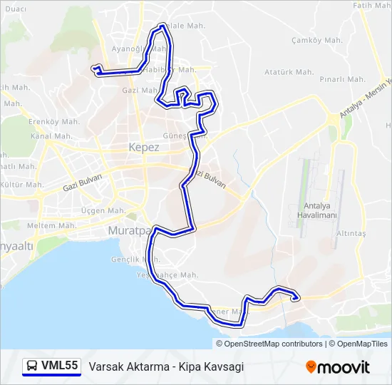 VML55 Bus Line Map