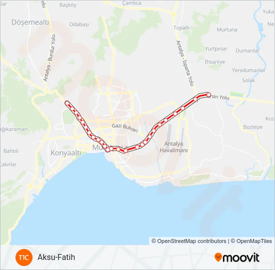 T1C Light Rail Line Map