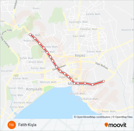 T1D Light Rail Line Map