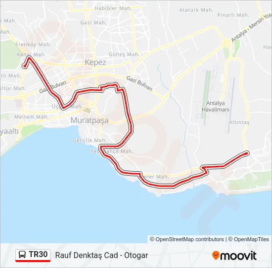 TR30 Bus Line Map