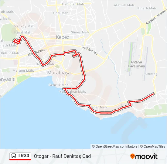 TR30 Bus Line Map