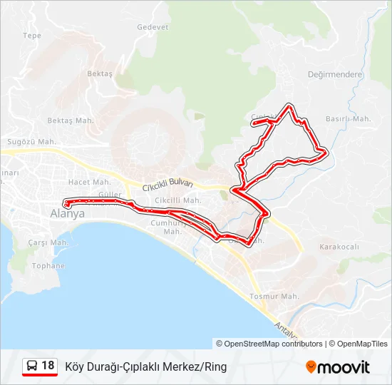 18 Bus Line Map