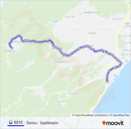 521C Bus Line Map
