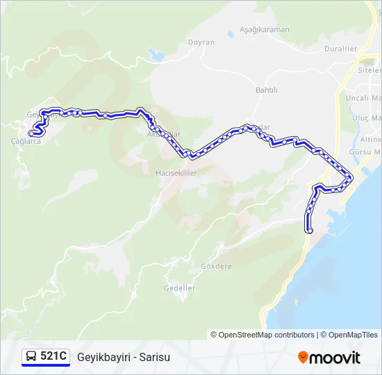521C Bus Line Map