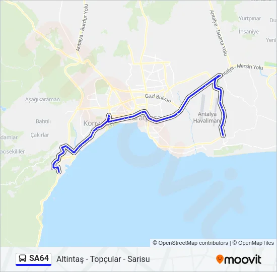 SA64 Bus Line Map