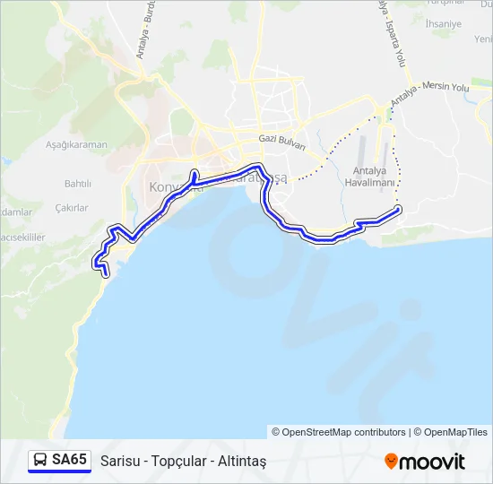 SA65 Bus Line Map