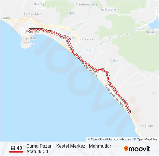 40 Bus Line Map