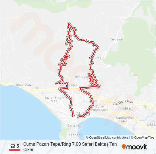5 Bus Line Map