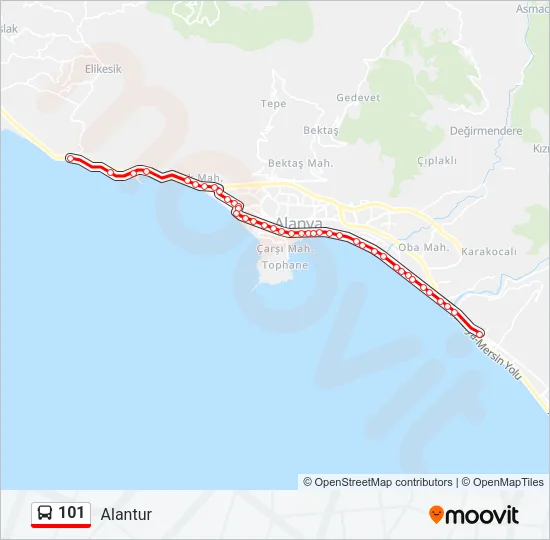 101 Bus Line Map