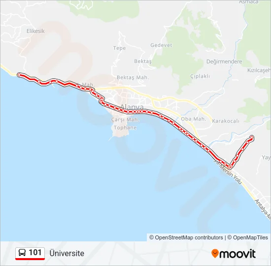 101 Bus Line Map