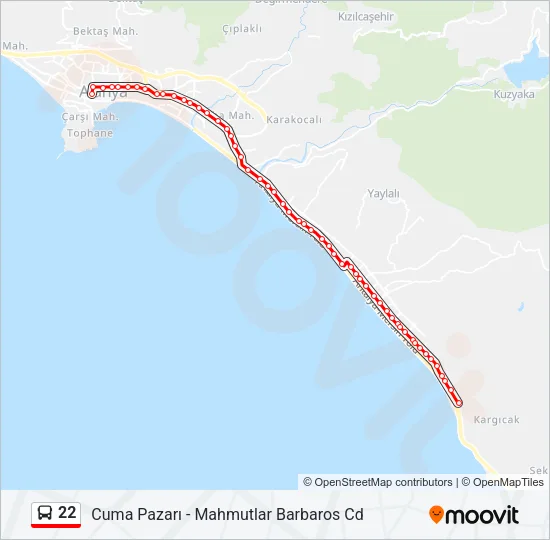22 Bus Line Map
