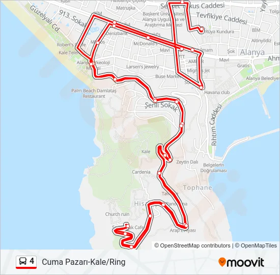 4 Bus Line Map