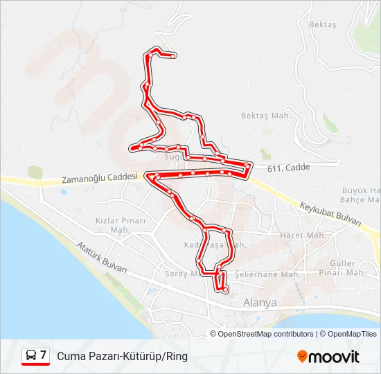 7 Bus Line Map