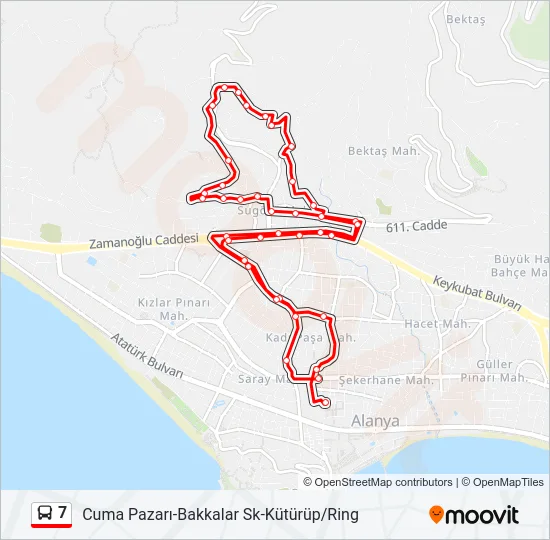 7 Bus Line Map
