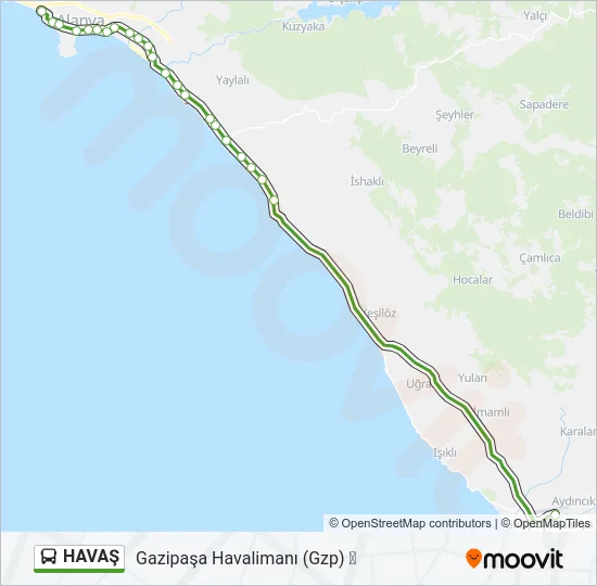 HAVAŞ Bus Line Map