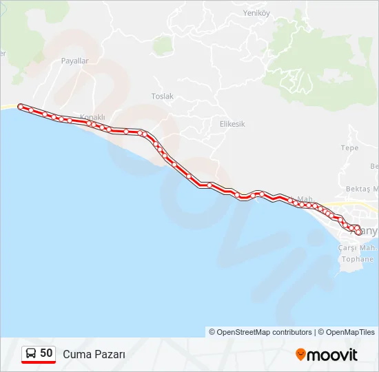 50 Bus Line Map