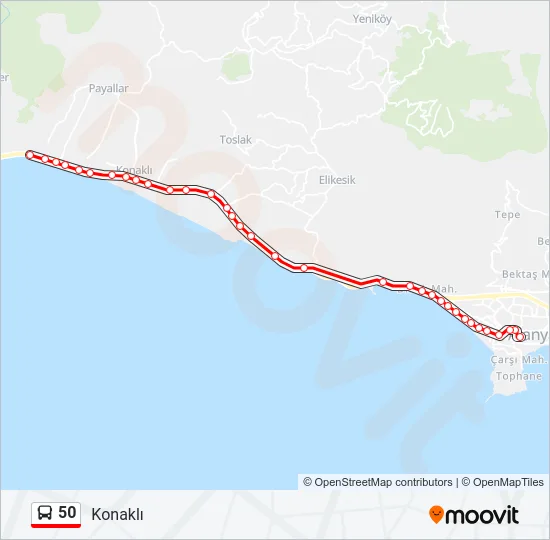 50 Bus Line Map