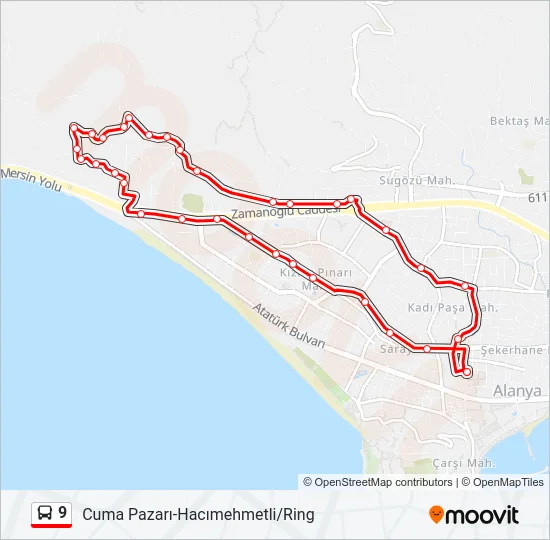 9 Bus Line Map