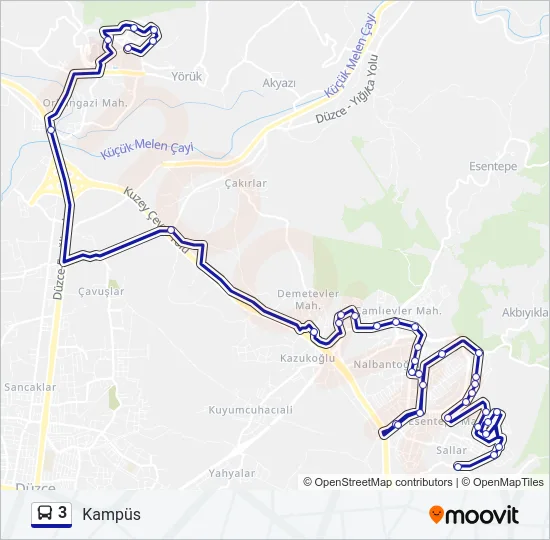 3 Bus Line Map