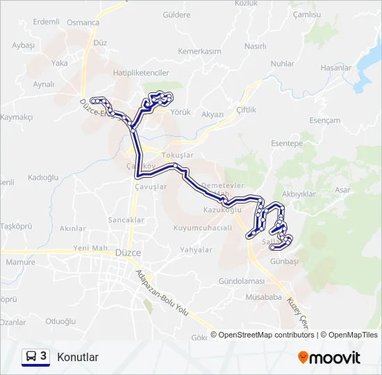 3 Bus Line Map