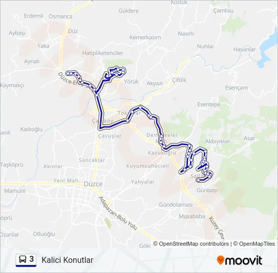 3 Bus Line Map