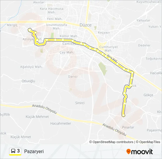3 Bus Line Map