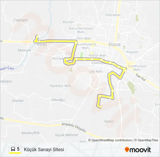 5 Bus Line Map