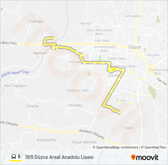 5 Bus Line Map