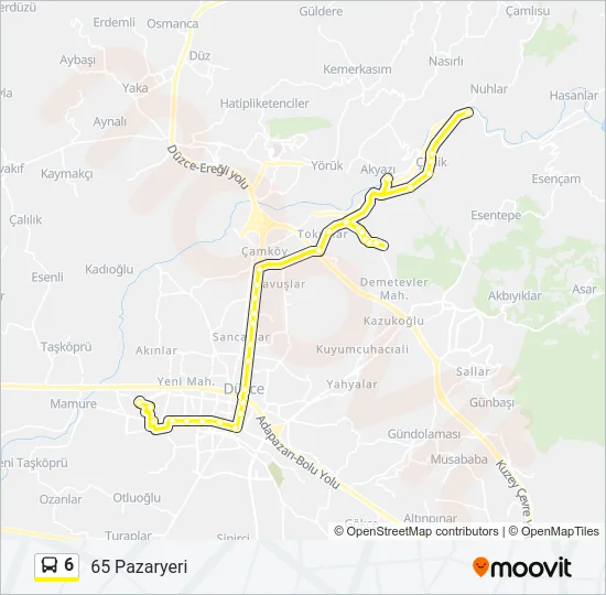 6 Bus Line Map