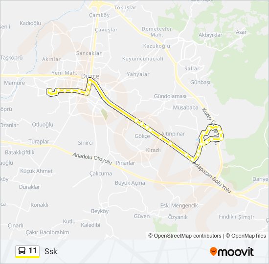 11 bus Line Map