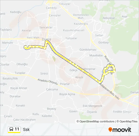 11 Bus Line Map