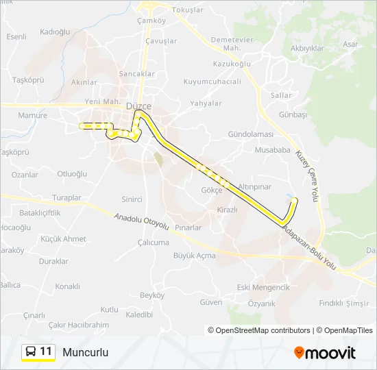 11 Bus Line Map