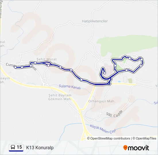 15 Bus Line Map