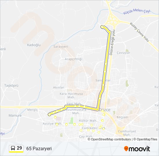 29 bus Line Map