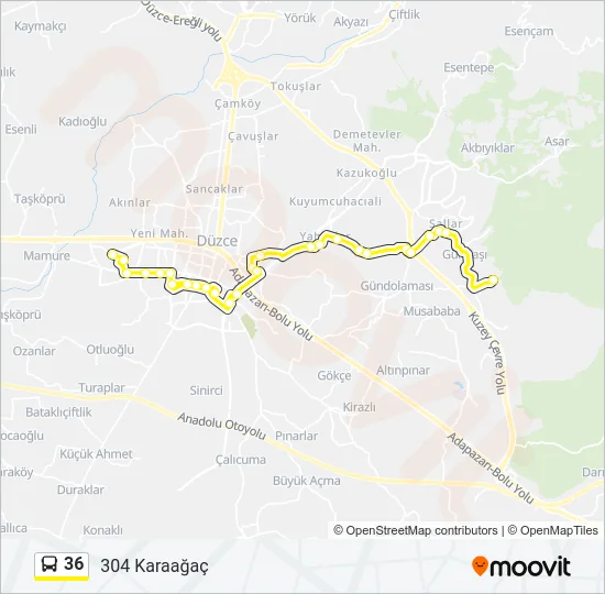 36 Bus Line Map