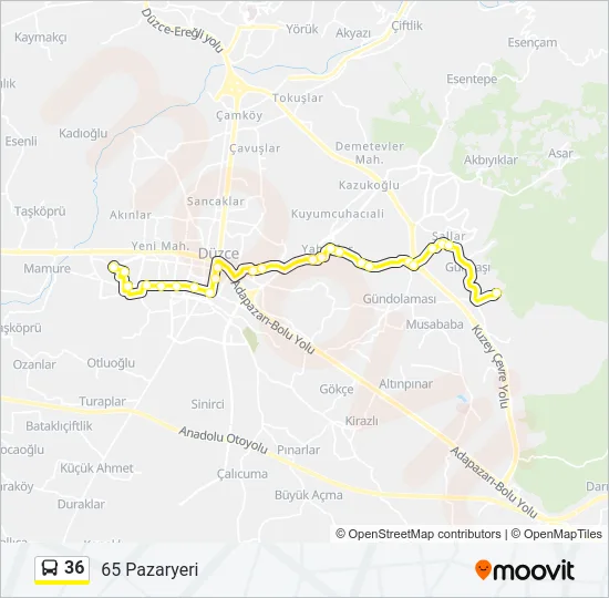 36 Bus Line Map