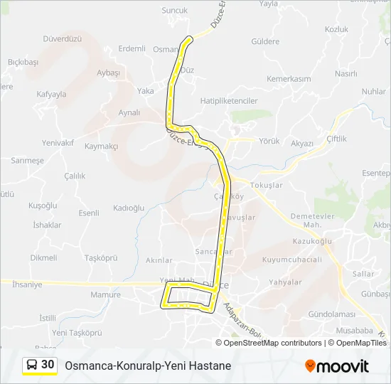 30 Bus Line Map