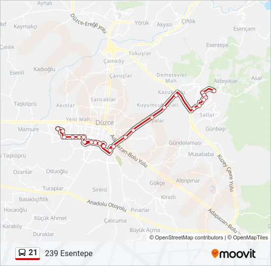 21 Bus Line Map