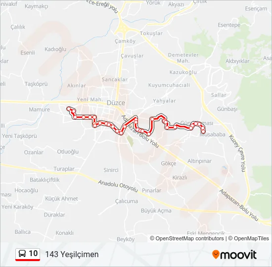 10 Bus Line Map