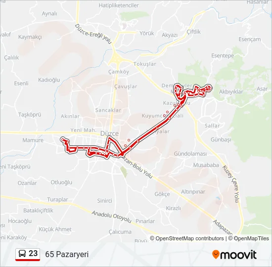 23 Bus Line Map
