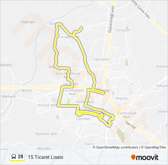 28 bus Line Map