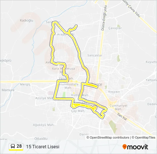 28 Bus Line Map