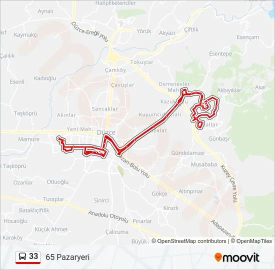 33 Bus Line Map
