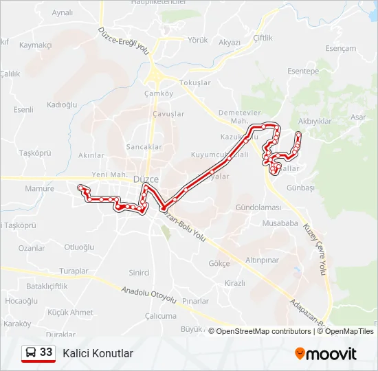33 Bus Line Map