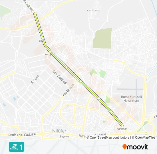 1 Metro Line Map