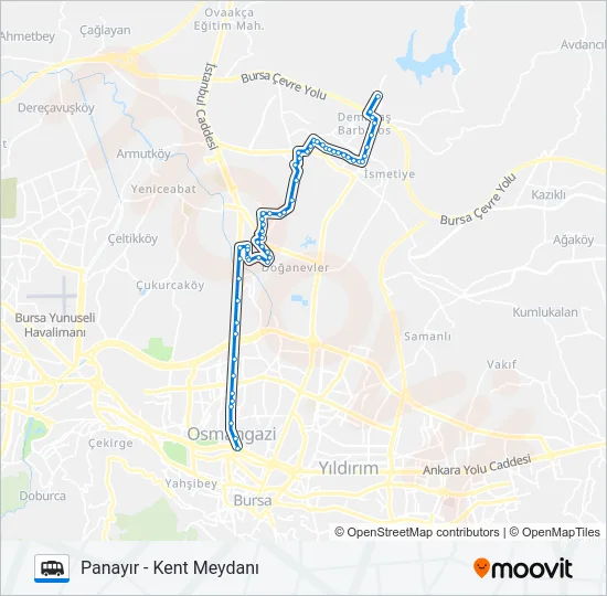 PANAYIR - KENT MEYDANI Cable Car Line Map