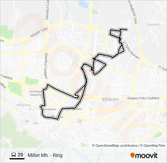 20 Bus Line Map