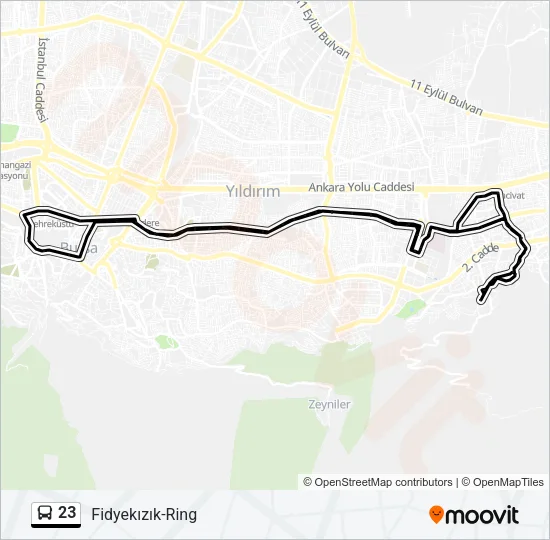 23 Bus Line Map