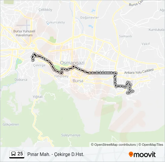 25 Bus Line Map