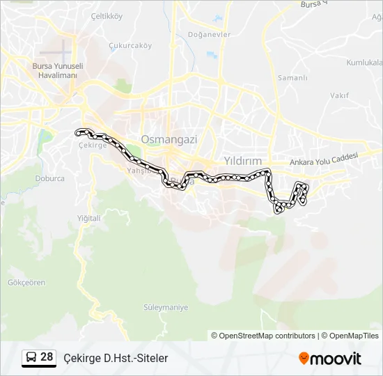 28 Bus Line Map